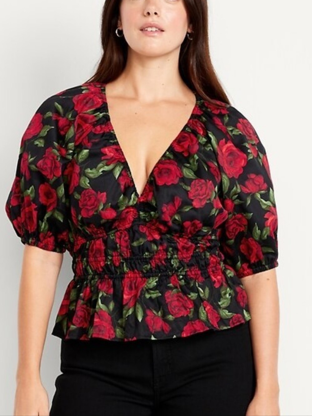Old Navy Floral Puff Sleeve Top